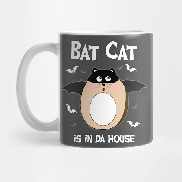 Halloween bat cat - white font by Meine Zwergenkinder